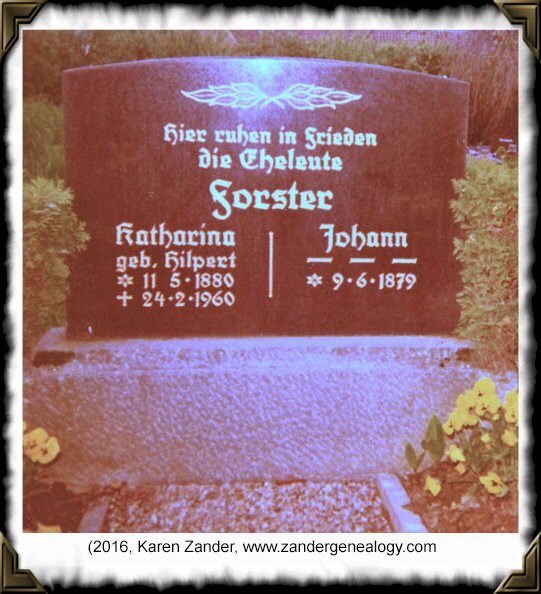 Tombstone of Johann Georg Forster and Katharina Forster, nee Hilpert